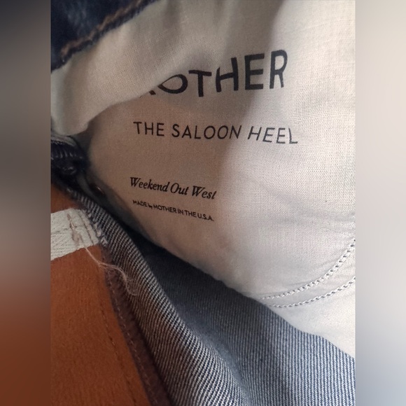 MOTHER the Saloon Heel Blue and Brown Wide Leg Jeans - Picture 5 of 10